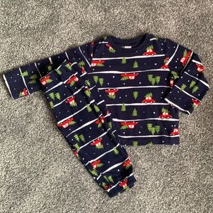 Holiday Christmas Cozy Soft Pajamas Ref Truck And Christmas Tree